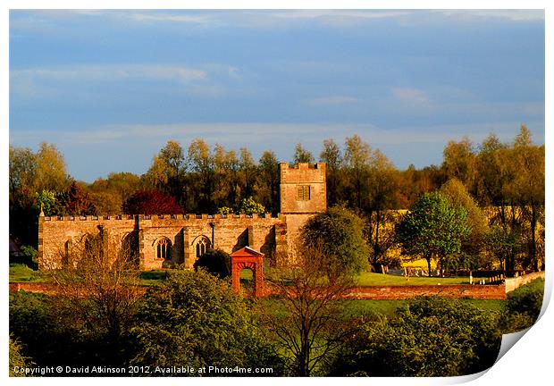 St Giles Church Warwickshire Print by David Atkinson