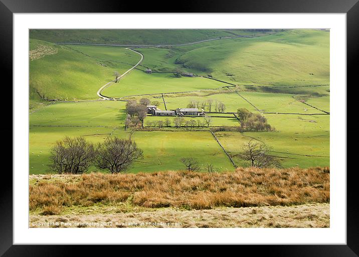 Hill Farm in the Peak district Framed Mounted Print by Pete Hemington