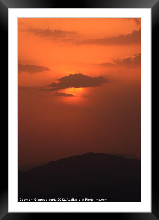 fire in the sky Framed Mounted Print by anurag gupta