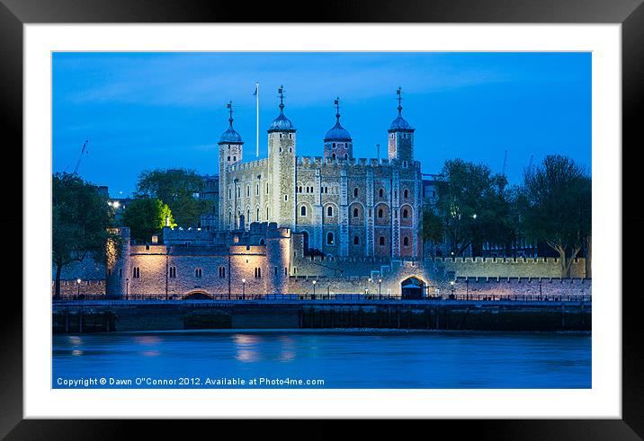 Tower of London at Night Framed Mounted Print by Dawn O'Connor