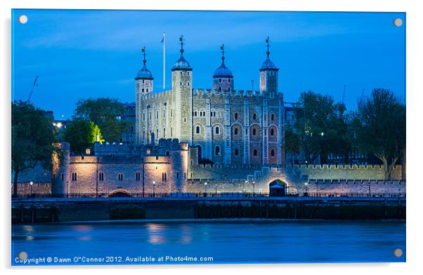 Tower of London at Night Acrylic by Dawn O'Connor