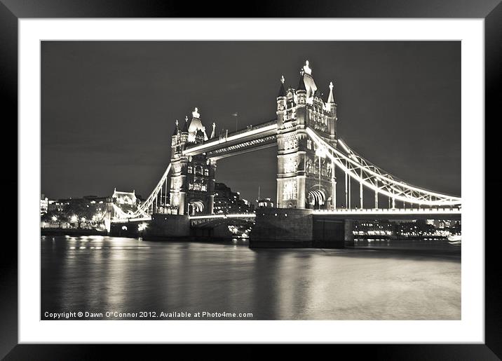 Tower Bridge at Night Framed Mounted Print by Dawn O'Connor