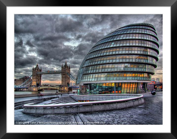 City Hall and Tower Bridge Framed Mounted Print by Colin Williams Photography