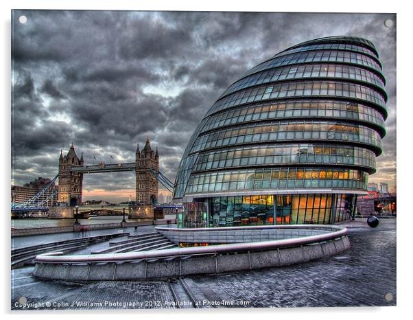 City Hall and Tower Bridge Acrylic by Colin Williams Photography