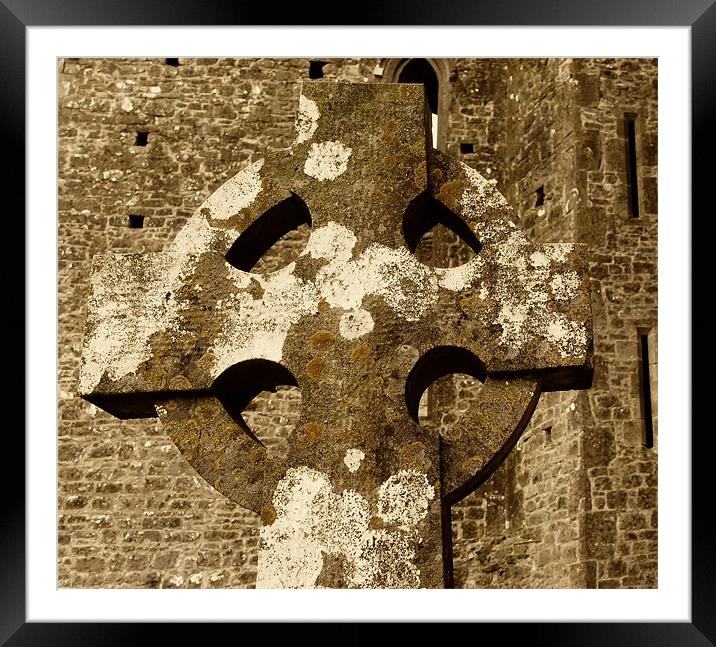 Cashel Cross Framed Mounted Print by Mary Lane