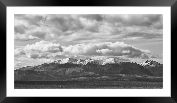 Snow capped Arran Framed Mounted Print by Sam Smith