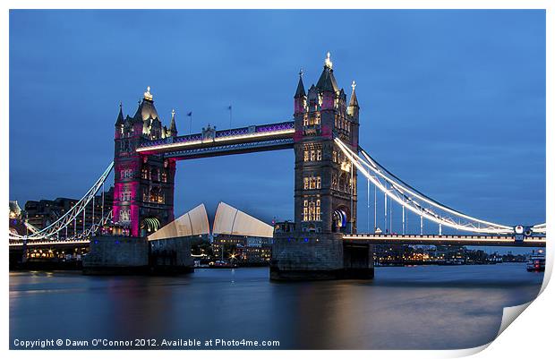 Tower Bridge at Night Opening Print by Dawn O'Connor