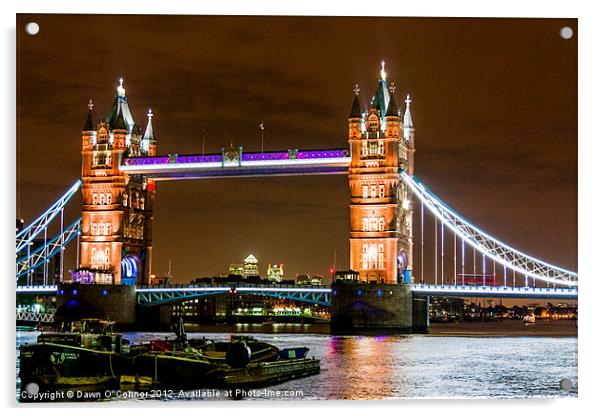 Tower Bridge with London Barges Acrylic by Dawn O'Connor