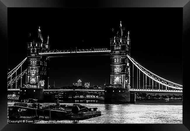 Tower Bridge with London Barges Framed Print by Dawn O'Connor