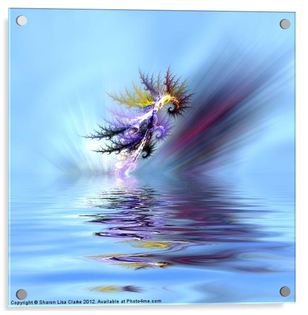 Electrified Seahorse Acrylic by Sharon Lisa Clarke