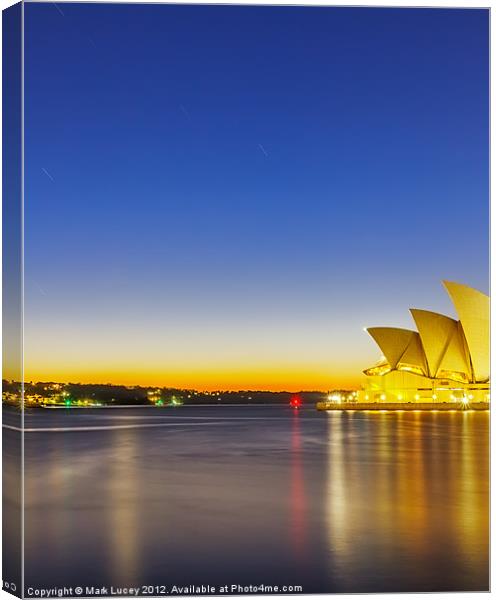 Trails over the Sails Canvas Print by Mark Lucey