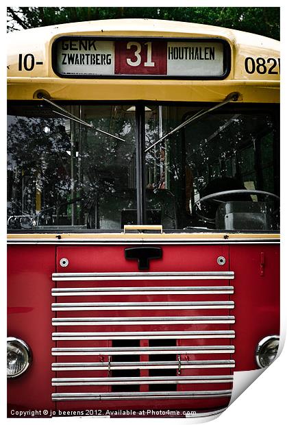 retro bus Print by Jo Beerens