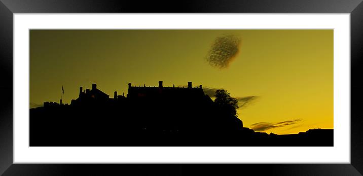 Stirling Castle Silhouette Framed Mounted Print by Buster Brown