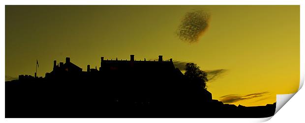 Stirling Castle Silhouette Print by Buster Brown