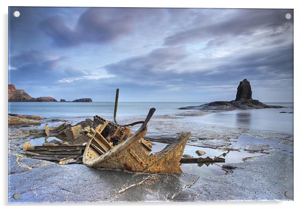 Shipwreck at Black Nab, UK Acrylic by Martin Williams