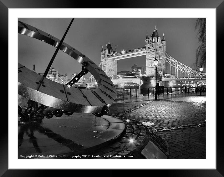 London Time BW Framed Mounted Print by Colin Williams Photography
