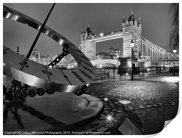 London Time BW Print by Colin Williams Photography