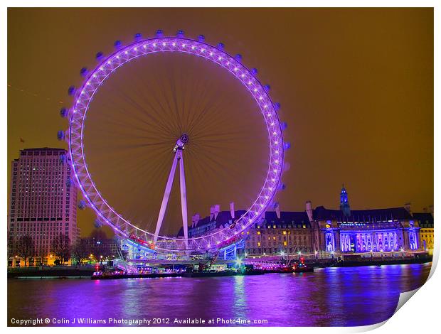 The London Eye Print by Colin Williams Photography