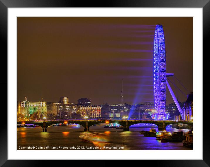 The London Eye and Westminster Bridge Framed Mounted Print by Colin Williams Photography