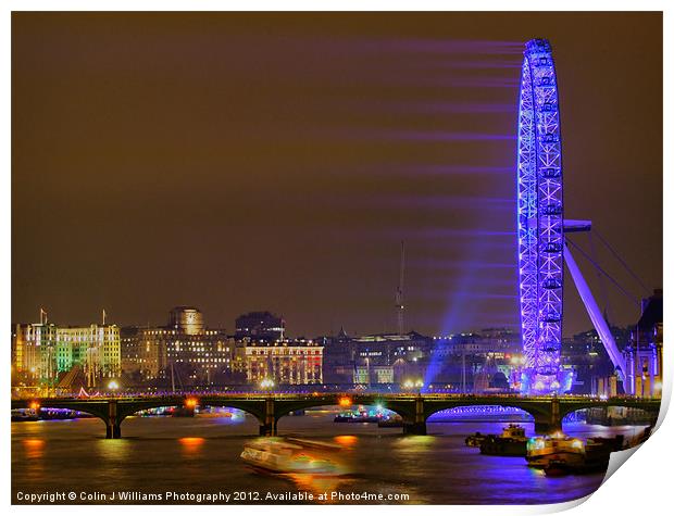 The London Eye and Westminster Bridge Print by Colin Williams Photography