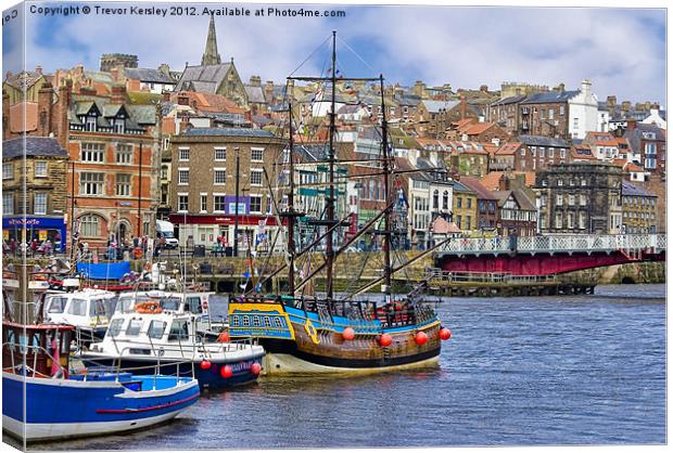 Whitby Harbour Canvas Print by Trevor Kersley RIP