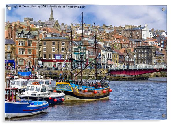 Whitby Harbour Acrylic by Trevor Kersley RIP