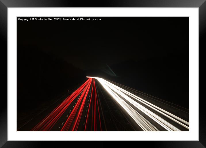 Light Trails Framed Mounted Print by Michelle Orai