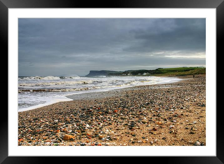 Winter winds at Ballycastle Framed Mounted Print by David McFarland