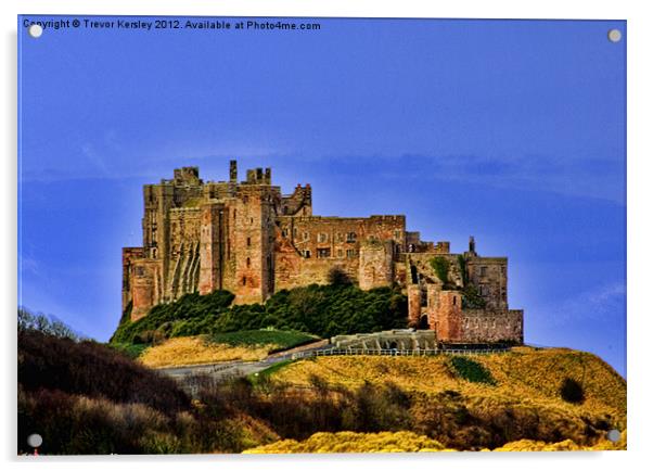 Bamburgh Castle Acrylic by Trevor Kersley RIP