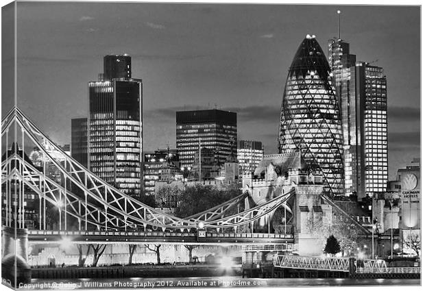 The City Of London BW Canvas Print by Colin Williams Photography