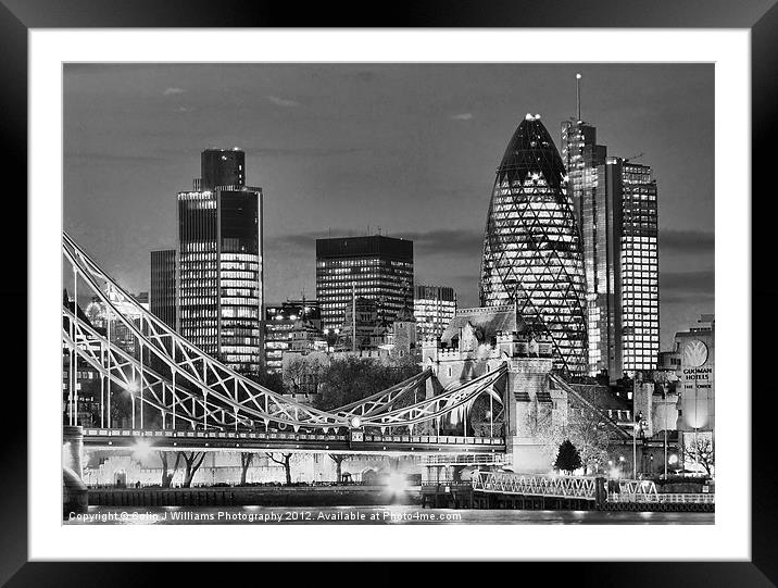 The City Of London BW Framed Mounted Print by Colin Williams Photography