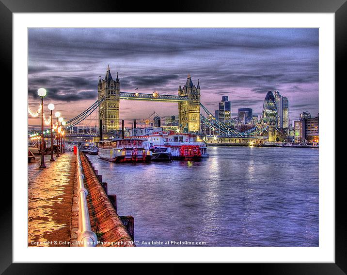 Tower Bridge From Butlers Wharf Framed Mounted Print by Colin Williams Photography