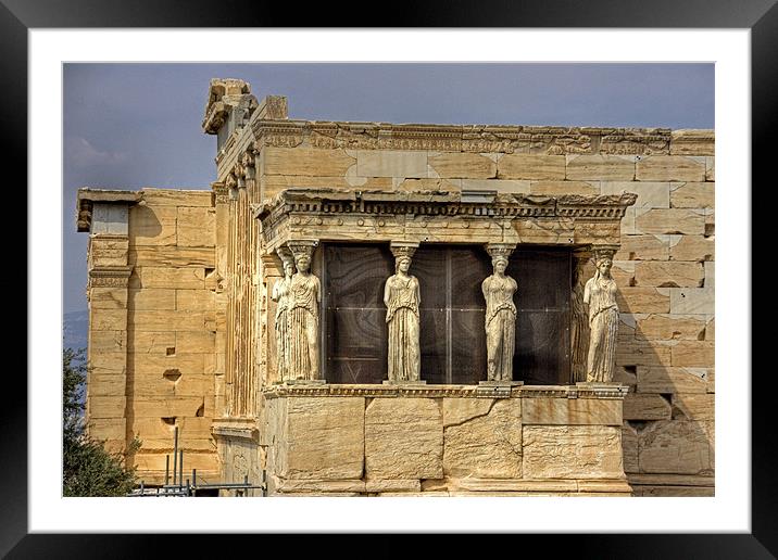 Porch of the Caryatids Framed Mounted Print by Tom Gomez