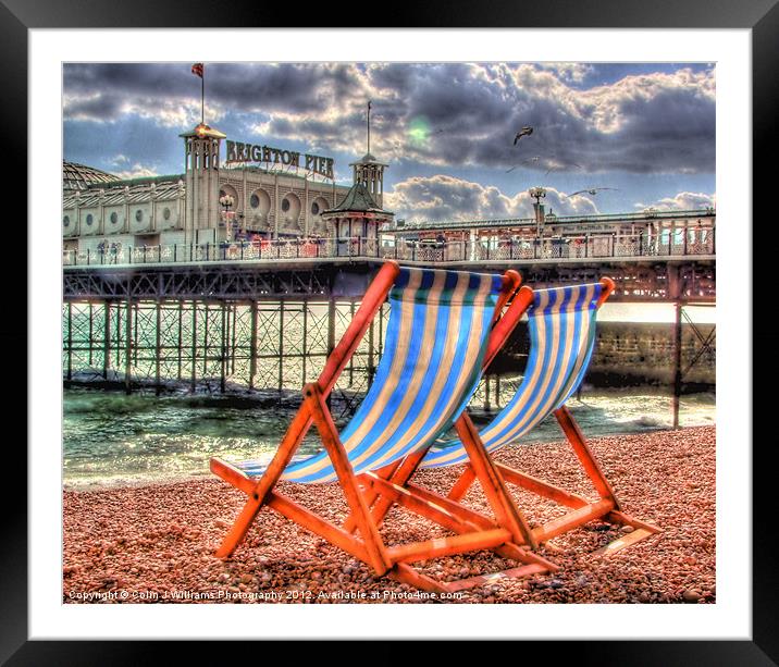 Deckchairs - Brighton Framed Mounted Print by Colin Williams Photography