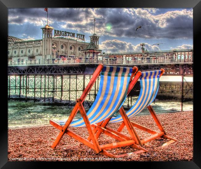 Deckchairs - Brighton Framed Print by Colin Williams Photography