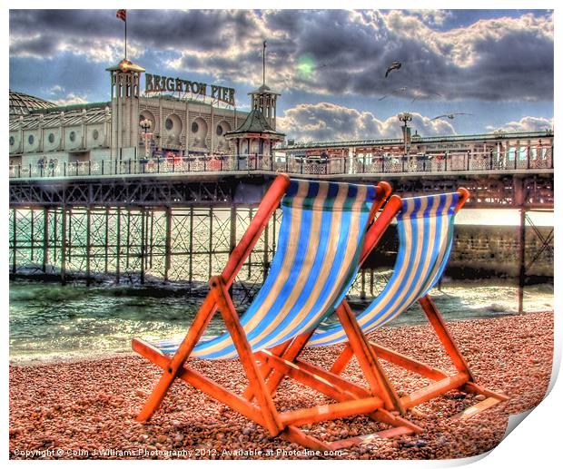 Deckchairs - Brighton Print by Colin Williams Photography