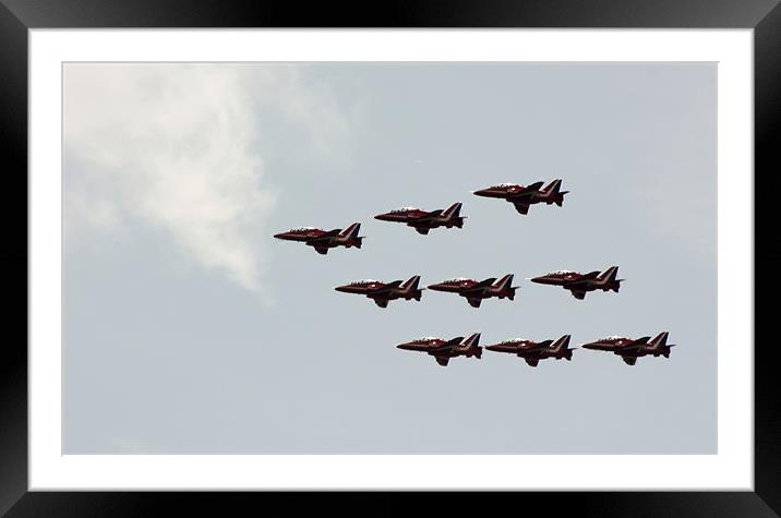 Red arrows Framed Mounted Print by Marilyn PARKER