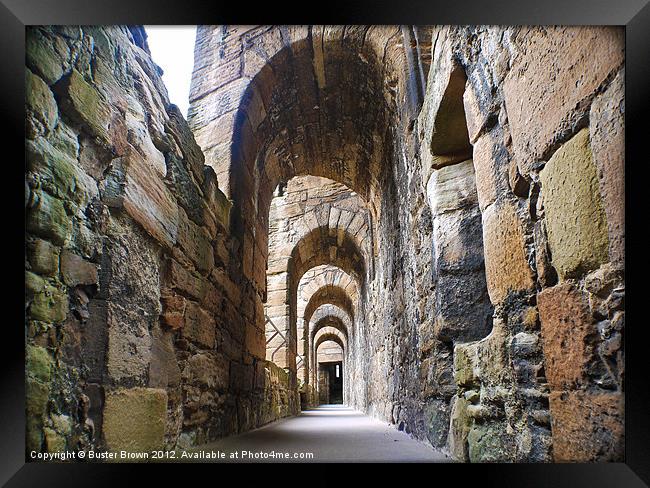 Linlithgow Palace Walkway Framed Print by Buster Brown