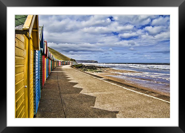 Whitby Beach Huts Framed Mounted Print by Northeast Images