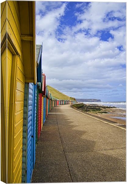 Whitby Beach huts Canvas Print by Northeast Images