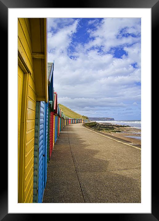 Whitby Beach huts Framed Mounted Print by Northeast Images