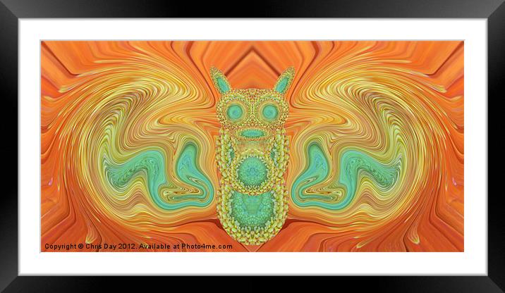 Gerbera Bat Abstract Framed Mounted Print by Chris Day