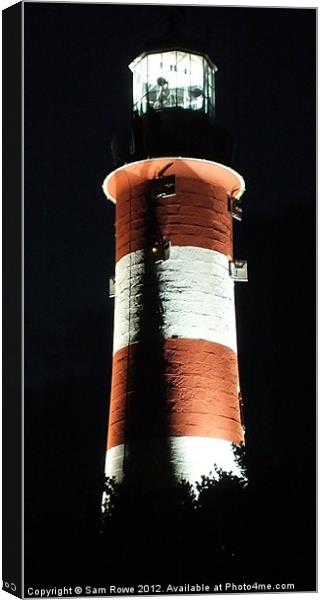 Smeatons Tower at Night Canvas Print by Sam Rowe