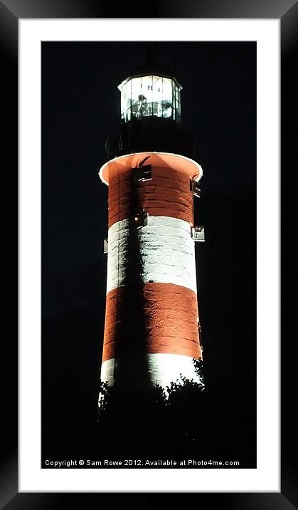 Smeatons Tower at Night Framed Mounted Print by Sam Rowe