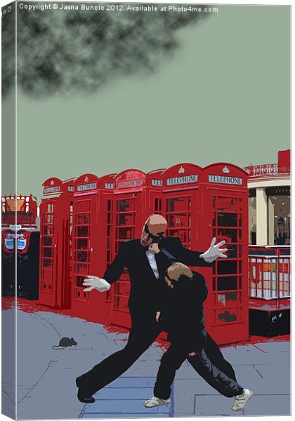 London Matrix, Punching Mr Smith Canvas Print by Jasna Buncic