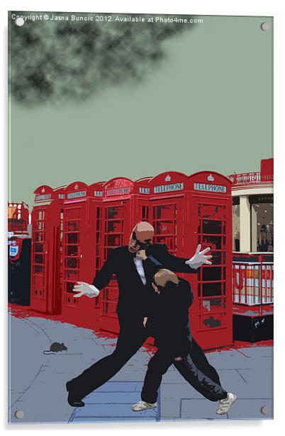 London Matrix, Punching Mr Smith Acrylic by Jasna Buncic