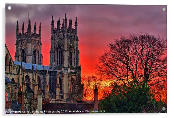 York Minster Sunset Acrylic by Colin Williams Photography