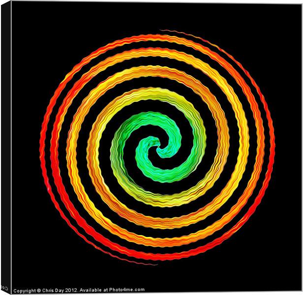Neon Spiral Canvas Print by Chris Day
