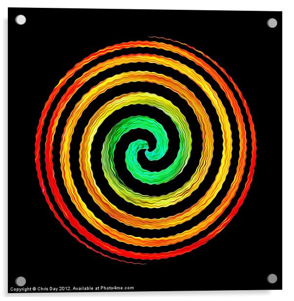 Neon Spiral Acrylic by Chris Day
