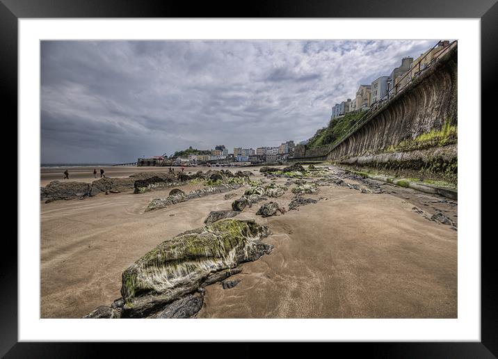 Seaweed and Rocks Tenby Framed Mounted Print by Steve Purnell